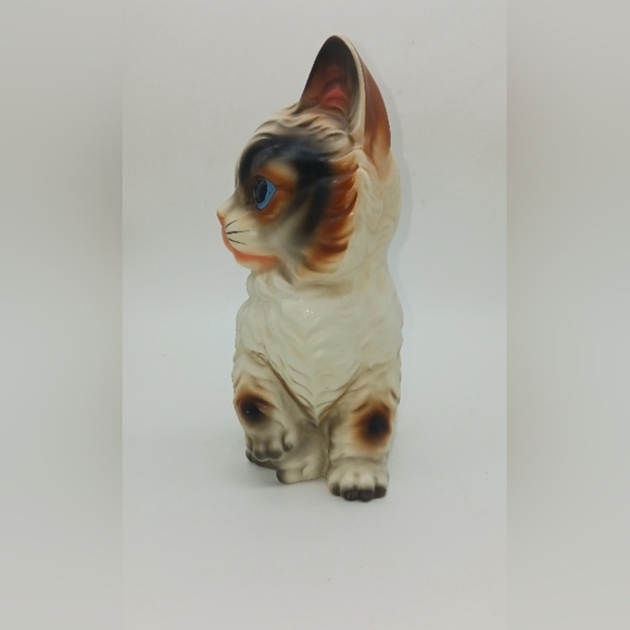 Reis Japan Vintage Porcelain Blue Eye Calico Cat Mid 20TH Century - Picture 4 of 7